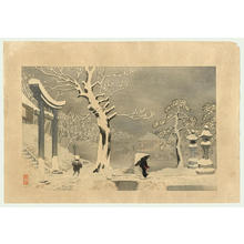 小林清親: Snowy Evening in the Environs of Mukojima - Japanese Art Open Database