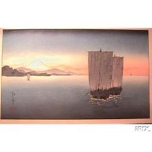 古峰: Sunset on Suruga bay - Japanese Art Open Database