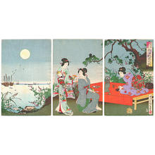 Kokunimasa Utagawa: Full-Moon View of Hinkai Sea — 品海眺望之圖 - Japanese Art Open Database