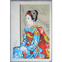 Kotozuka Eiichi: A Sitting Beauty with Kimono, Maiko - Japanese Art Open Database