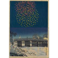 Kotozuka Eiichi: River Fireworks — 鴨川花火 - Japanese Art Open Database