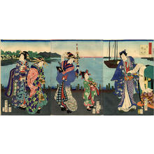 豊原国周: Takanawa - coming home - Japanese Art Open Database