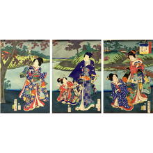 豊原国周: Prince Genji in a Garden - Japanese Art Open Database