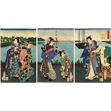 豊原国周: Takanawa - coming home - Japanese Art Open Database