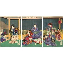 Utagawa Kunimasa II: Prince Genji enjoying an open air supper - Japanese Art Open Database