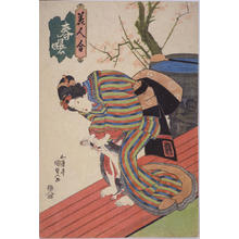 歌川国貞: A Girl and a Cat — 娘と猫 - Japanese Art Open Database