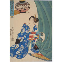 Japanischer Druck "The Seventh Month — 文月" von Utagawa Kunisada, 歌川国貞 (Kunisada 1 Utagawa (1786-1865)- Toyokuni 3 (歌川国貞-豊国三代))