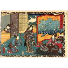 Utagawa Kunisada, 歌川国貞 (Kunisada 1 Utagawa (1786-1865)- Toyokuni 3 (歌川国貞-豊国三代))创作的日本版画《Yadorigi》