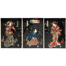 Japanese Print "Enjoying the plum blossoms in the spring haze — Kasumi no haru ume no yuran" by Utagawa Kunisada, 歌川国貞 (Kunisada 1 Utagawa (1786-1865)- Toyokuni 3 (歌川国貞-豊国三代))