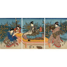 Japanischer Druck "The Bush Clover" von Utagawa Kunisada, 歌川国貞 (Kunisada 1 Utagawa (1786-1865)- Toyokuni 3 (歌川国貞-豊国三代))