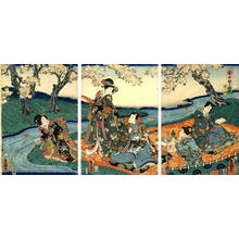 Japanese Print "The Sake Game" by Utagawa Kunisada, 歌川国貞 (Kunisada 1 Utagawa (1786-1865)- Toyokuni 3 (歌川国貞-豊国三代))
