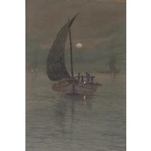 Masamitsu T: Sailboats at night - Japanese Art Open Database