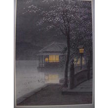 Matsu M: House at night in spring - Japanese Art Open Database