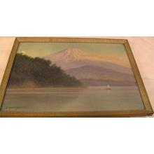 Matsumoto Y: Mt Fuji from lake with sailboat - Japanese Art Open Database
