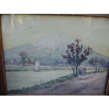 Nagashima: Fuji abd sailboats on river - Japanese Art Open Database