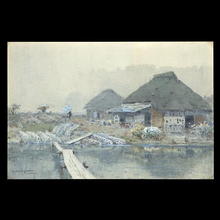 Nakagawa Hachiro: Japanese Village Scene with Figures - Japanese Art Open Database