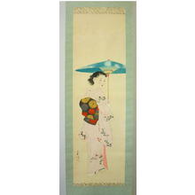 Nakamura Teii: Bijin in Spring Rain — 春雨美人図 - Japanese Art Open Database
