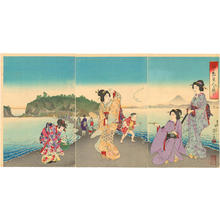 渡辺延一: View of Enoshima Island — 江ノ島の図 - Japanese Art Open Database