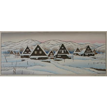 Okamoto Yoshimi: A village- snow — 雪の里 - Japanese Art Open Database