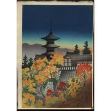 向陽: Autumn at Kiyomizu Temple in Kyoto - Japanese Art Open Database