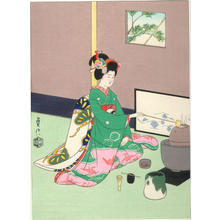 Sadanobu 3 Hasegawa: Maiko Girl, doing Tea Ceremony - Japanese Art Open Database
