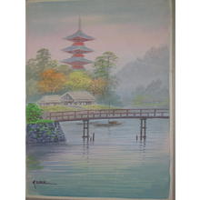 Seki K: Pagoda and bridge - Japanese Art Open Database