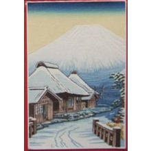 Shien: Snowy Village by Mt Fuji - Japanese Art Open Database