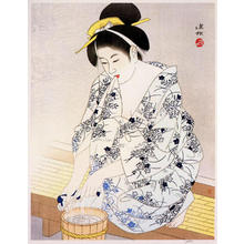 伊東深水: A Woman after the Bath - Japanese Art Open Database