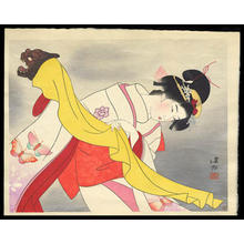 伊東深水: Kagamijishi - Dance - Japanese Art Open Database