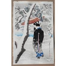 伊東深水: Shrine in Snow - Japanese Art Open Database