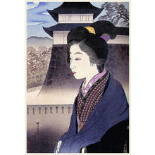 Miki Suizan: Moon at Nijo Castle - Japanese Art Open Database