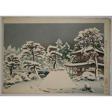 Takahashi Tasaburo: Snow Scene, Kinkakuji Temple — 銀閣寺雪景 - Japanese Art Open Database