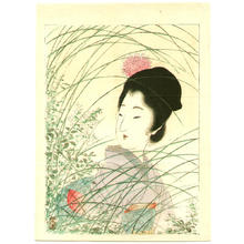 月岡耕漁: Beauty in the grass - Japanese Art Open Database