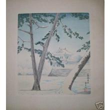 徳力富吉郎: Snowy Scene of the Nijo Castle - Japanese Art Open Database