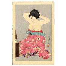 Torii Kotondo: Make-up (At the Mirror) — 化粧 - Japanese Art Open Database