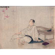 Mizuno Toshikata: Man in pajamas - Japanese Art Open Database