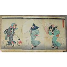 Japanese Print "Unknown, snow, unbrella" by Utagawa Toyokuni (Toyokuni 1 Utagawa (歌川豊国（初代）))