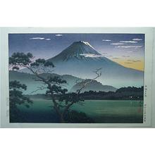 風光礼讃: Fuji from Lake Sai - Evening View from Lake Sai — Saiko no Yuushou - Japanese Art Open Database
