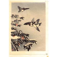 風光礼讃: Sparrows - Koban - Japanese Art Open Database