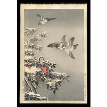 Tsuchiya Koitsu: Sparrows - oban — 雀 - Japanese Art Open Database