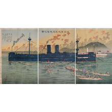 風光礼讃: The visit to the admiral warship - Japanese Art Open Database