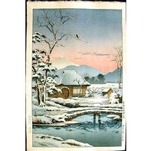 風光礼讃: Tokaido Yaizu-no-hara (Snowy Farmyard in Yaizu) — 東海道焼津の原 - Japanese Art Open Database