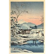 風光礼讃: Tokaido Yaizu-no-hara (Snowy Farmyard in Yaizu) — 東海道焼津の原 - Japanese Art Open Database