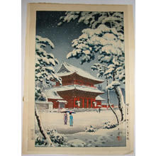 風光礼讃: Zojoji Temple in Snow - Japanese Art Open Database