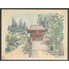 日本版画 "The Gate at Kuramayama Temple" 由 Unknown, 無款 (Unknown) 创作