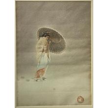 無款: Woman with umbrella - Japanese Art Open Database