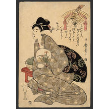 Kitagawa Utamaro, 喜多川歌麿 (Utamaro 1 Kitagawa (喜多川歌麿))创作的日本版画《Mitate of 2nd episode- Sekidera》