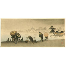 山本昇雲: Parasols at Riverside - Japanese Art Open Database