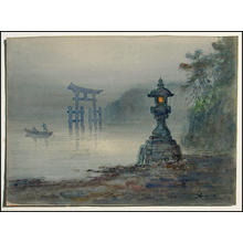 Japanese Print "Torii and Lantern" by Yoshida