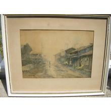 Yoshida Hiroshi: Rainy street scene - Japanese Art Open Database